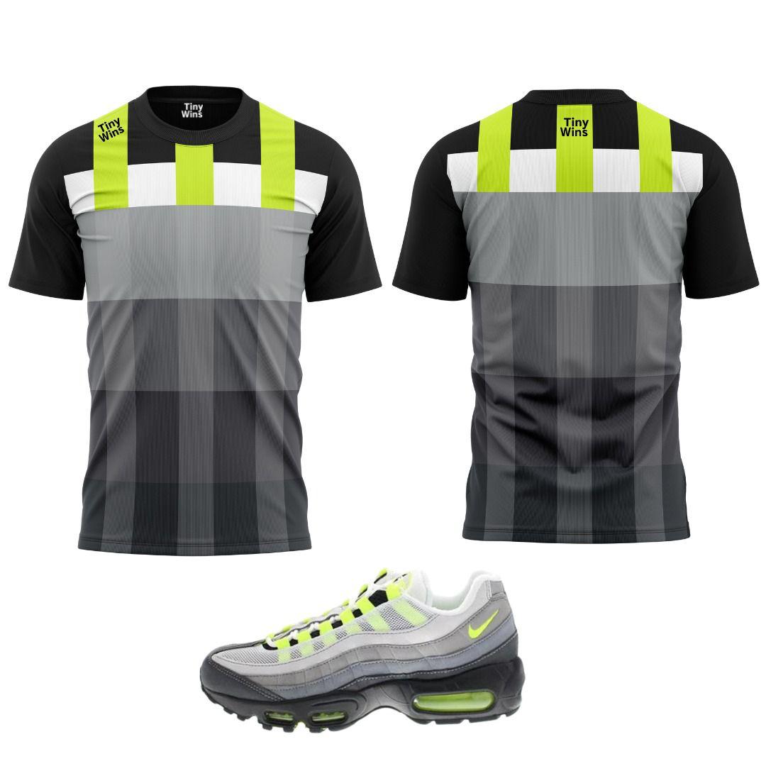 Tiny Wins Tech T-Shirt – Neon Grid