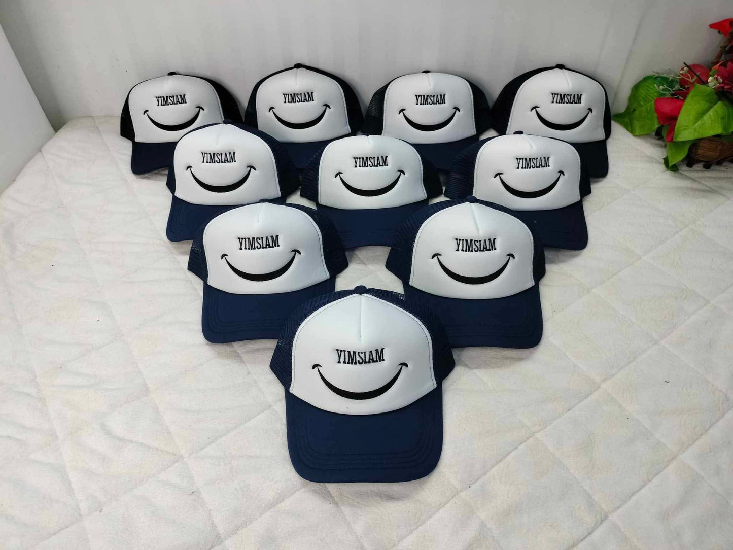 Tiny Wins Yimsiam Smile Trucker Cap – Navy & White
