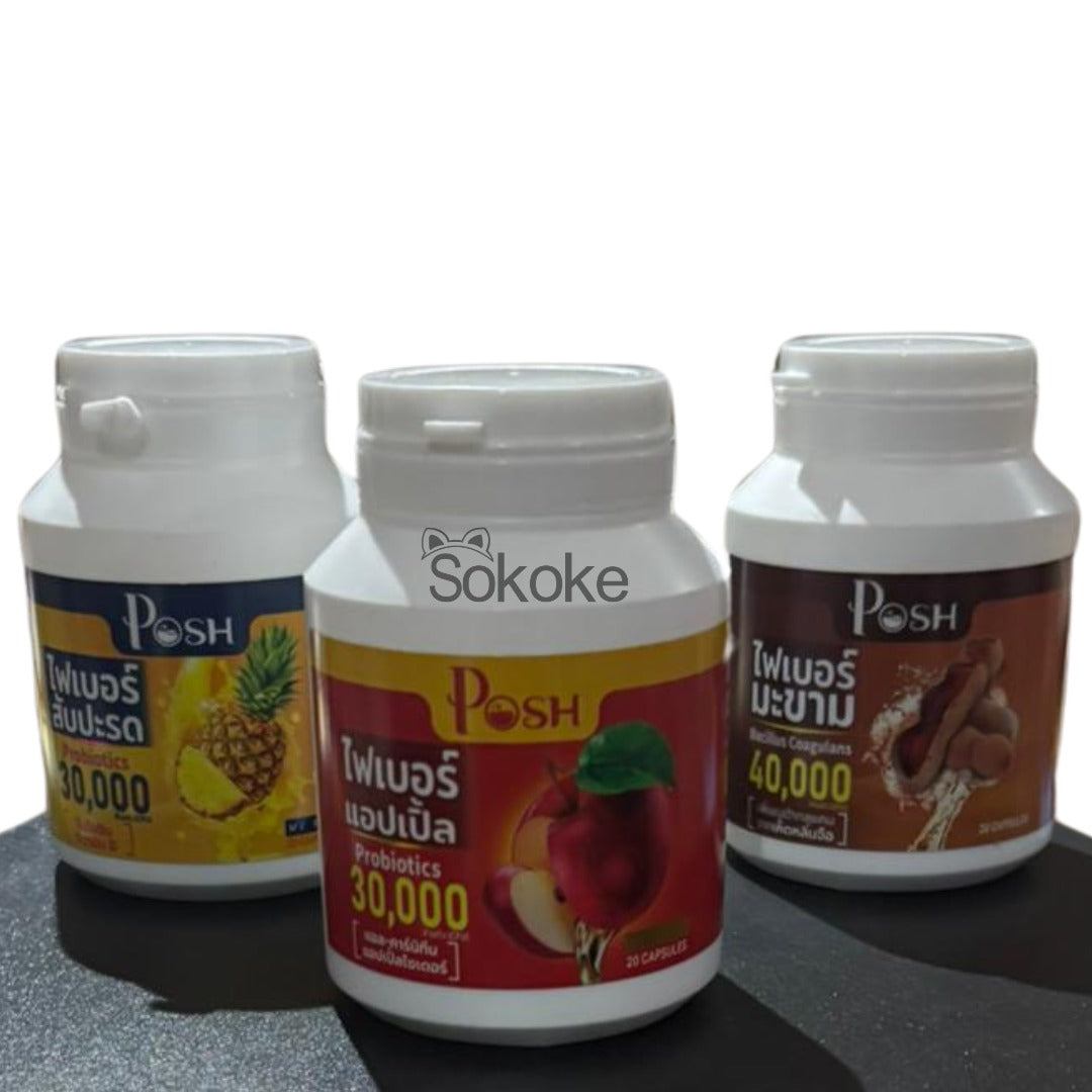 Posh Medica Pro-biotic Apple Plus Organic Detox Capsules - 10 Day Detox Dietary -  Natural Fiber - Not a laxative - Healthcare