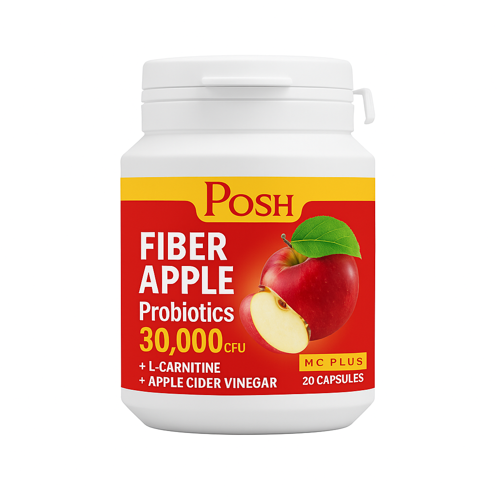 Posh Medica Pro-biotic Apple Plus Organic Detox Capsules - 10 Day Detox Dietary -  Natural Fiber - Not a laxative - Healthcare