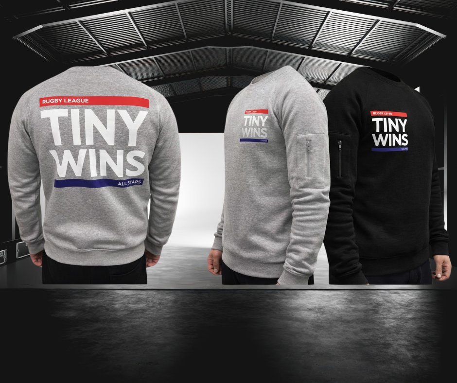 Tiny Wins Premium Crewneck Rugby League Allstars Sweatshirt – Black