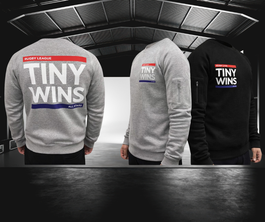 Tiny Wins Premium Crewneck Rugby League Allstars Sweatshirt – Black