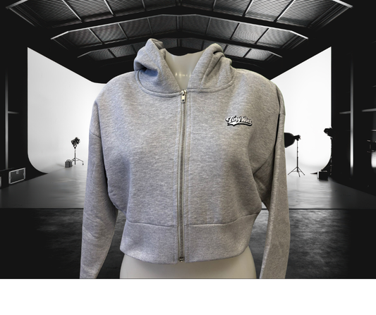 Tiny Wins Ladies Cropped Zip Hoodie