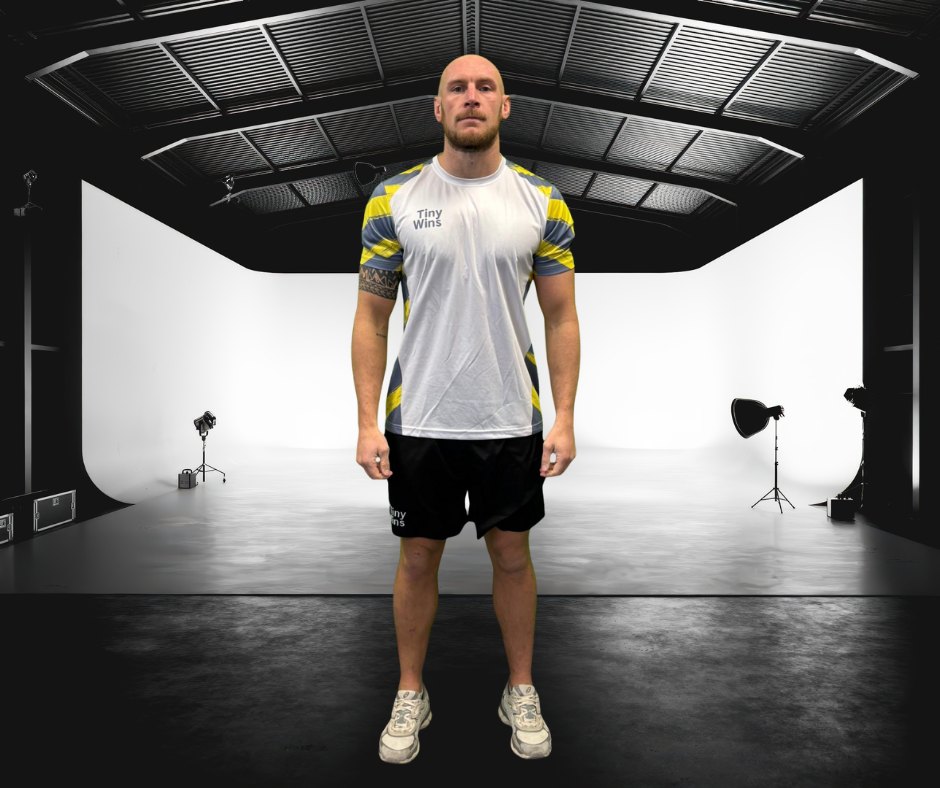 Tiny Wins Tech T-Shirt – White Neon Edge