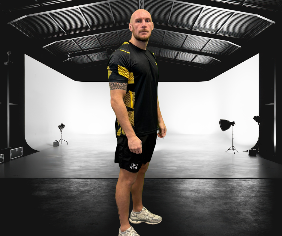 Tiny Wins Tech T-Shirt – Black & Yellow Performance