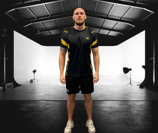 Tiny Wins Tech T-Shirt – Black & Yellow Performance