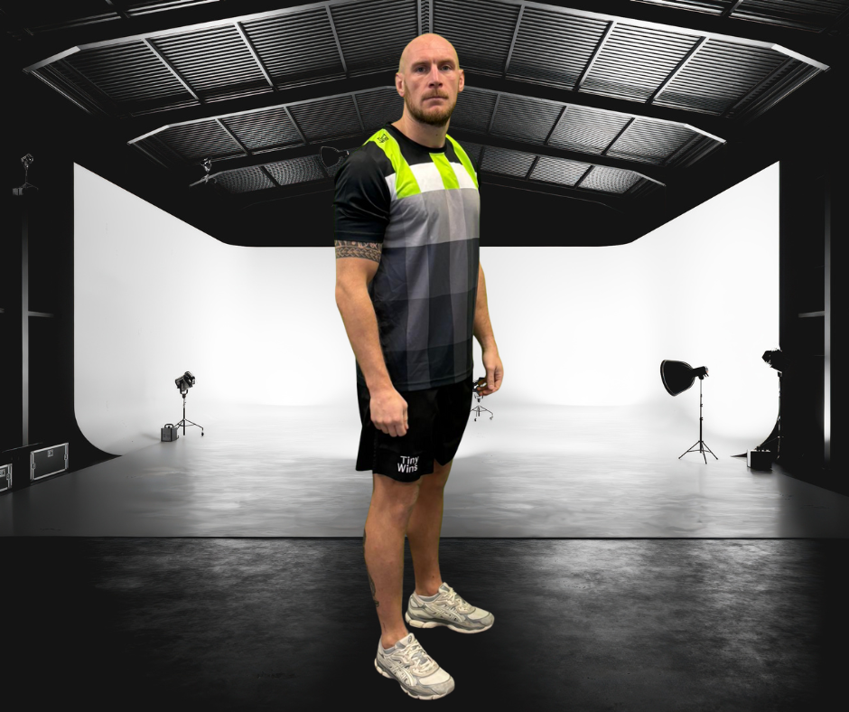 Tiny Wins Tech T-Shirt – Neon Grid