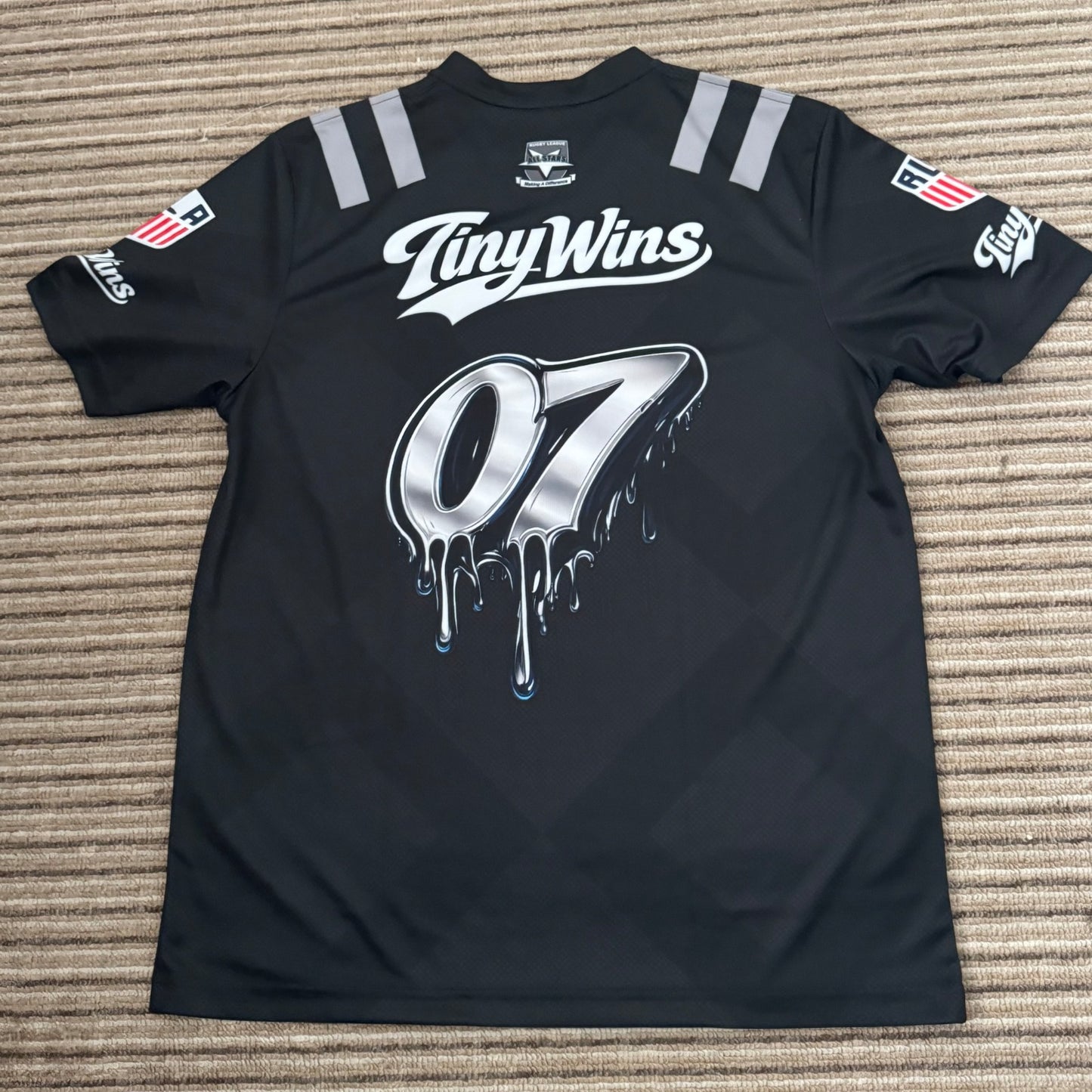 Tiny Wins Rugby League All Stars NFL Style Tech T-Shirt – Black Edition