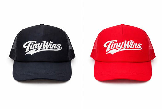 Tiny Wins Trucker Cap – Black & Red