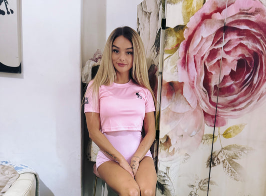 Performance Crop Top – Blush Pink